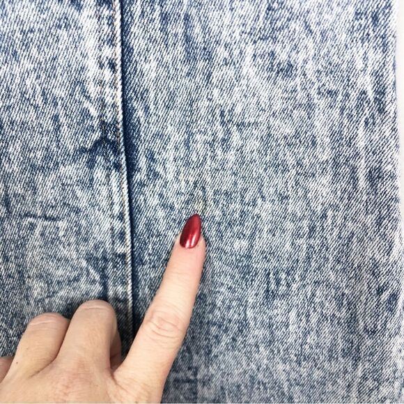 TALE-LORD | VINTAGE Bodycon Stretch Denim Dress Back Cutout Women’s Size 4/5 - Picture 6 of 11